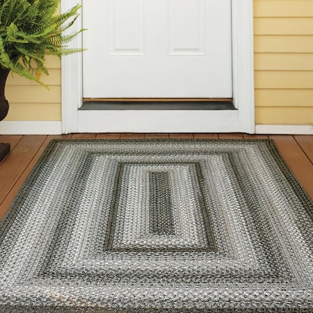 Homespice Decor Homespice Decor 300638 27 x 45 in. Graphite Ultra Durable Oval Braided Rug - Grey; Ivory & Cream 300638